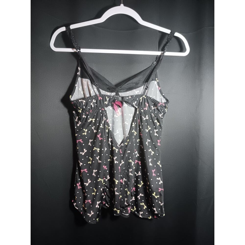 Betsey Johnson Intimates Women’s Small Black Bow Babydoll Nighty Lounge 2 Piece - Picture 3 of 6